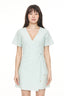 HUFFER CATALINA WRAP MINI DRESS - MINT/CHALK