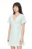 HUFFER CATALINA WRAP MINI DRESS - MINT/CHALK