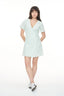 HUFFER CATALINA WRAP MINI DRESS - MINT/CHALK