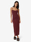 THRILLS RIB SEAM DRESS - DARK CHERRY