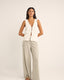 RHYTHM ADELE LONGLINE KNIT VEST - WHITE