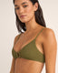 RHYTHM ISLA RIB RING FRONT TRILETE TOP - IVY