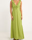 RHYTHM MILA RUFFLE MAXI DRESS - MATCHA