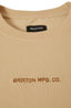 BRIXTON QUALITY EMBROIDED HEAVY WEIGHT S/S STT - CREAM CLASSIC WASH