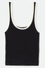 BRIXTON RINGER ORGANIC A-TANK - BLACK/OFF WHITE